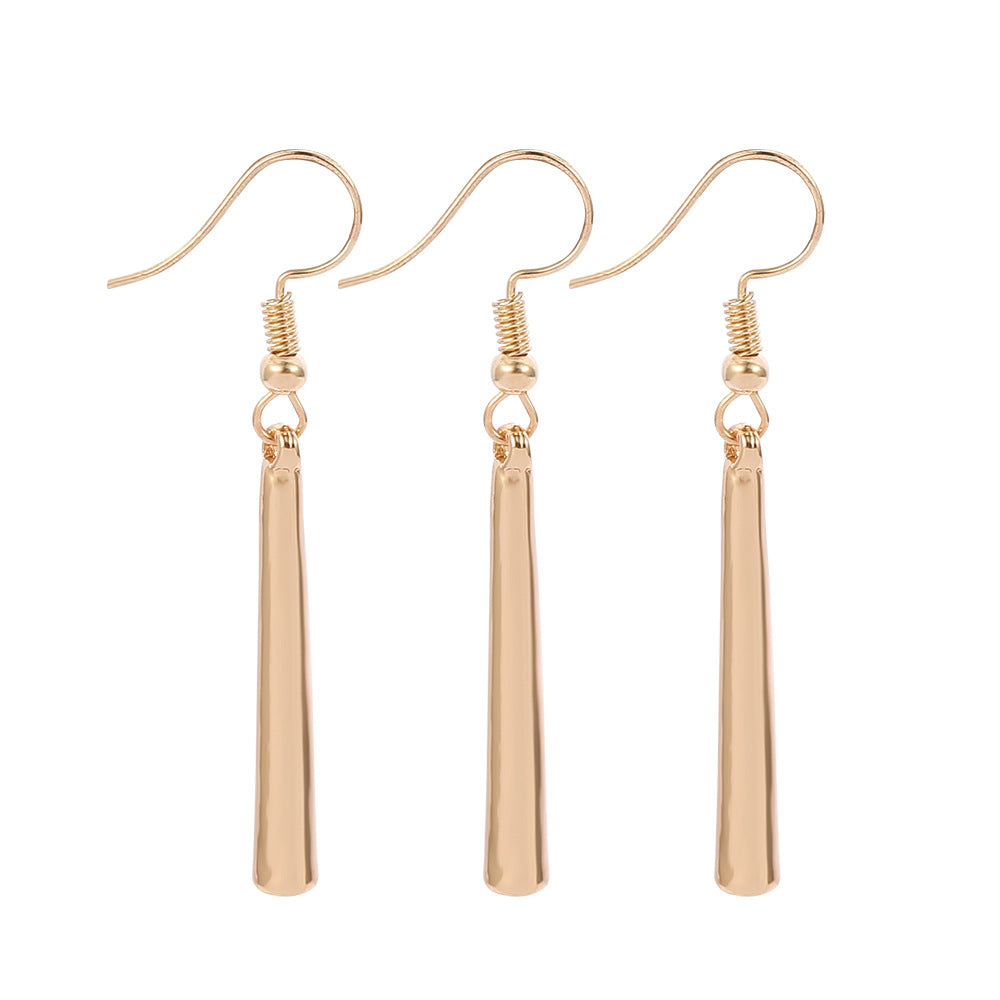 Flat lay overhead view of both earrings with measurement reference