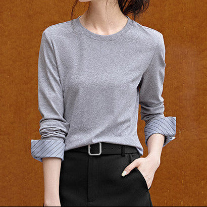 Side profile showing layered stripe pattern and sleeve length