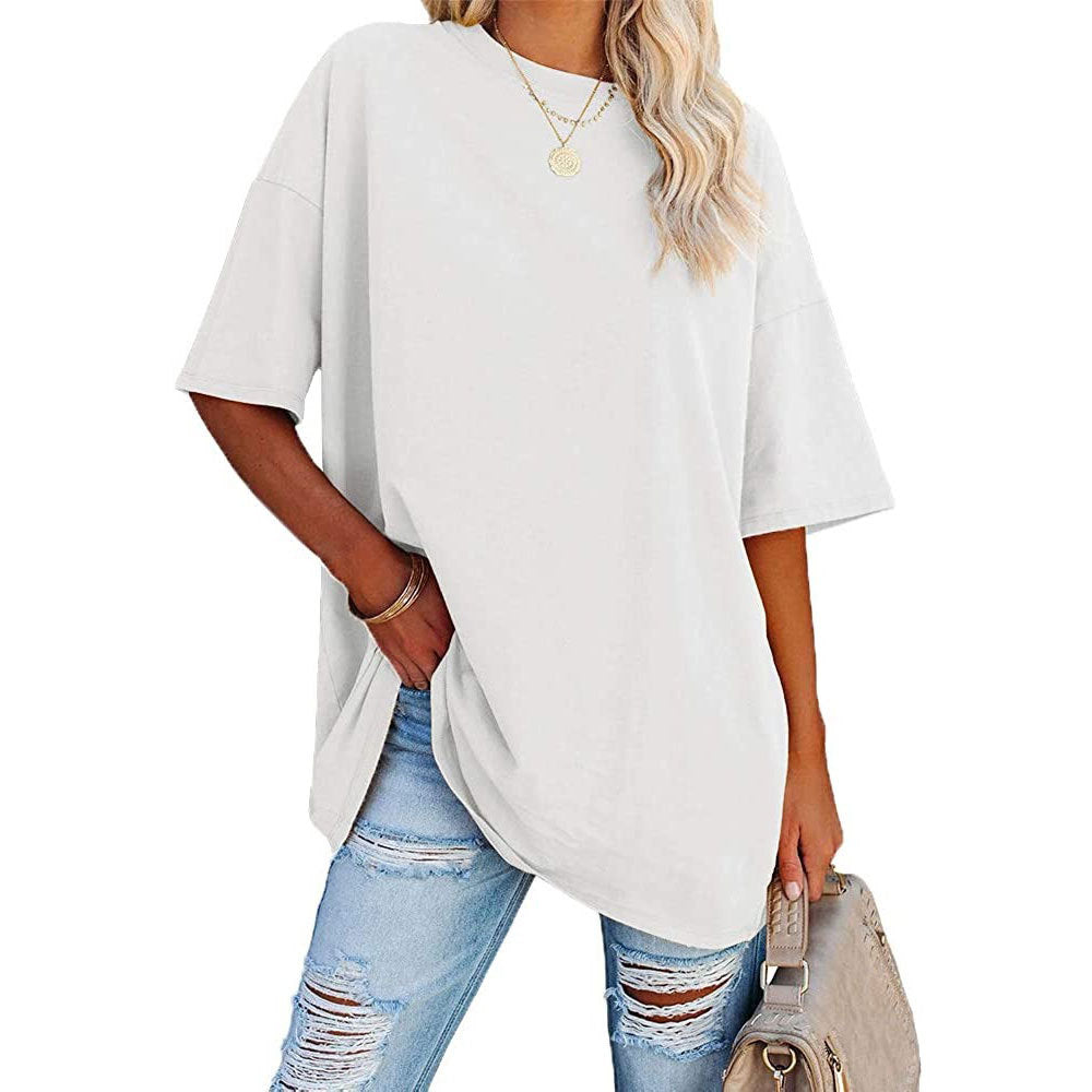 Front view worn styling on model demonstrating casual fit