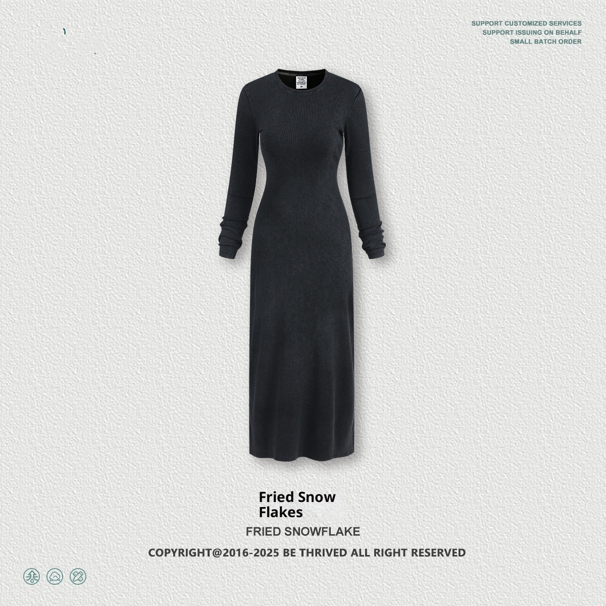 Front neckline detail with modest high crew neck