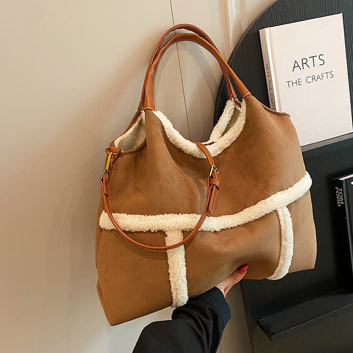 Size comparison showing tote paired with everyday essentials