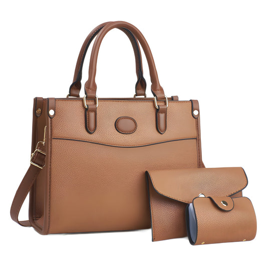 Front view of burgundy bag showcasing main compartment and shoulder strap