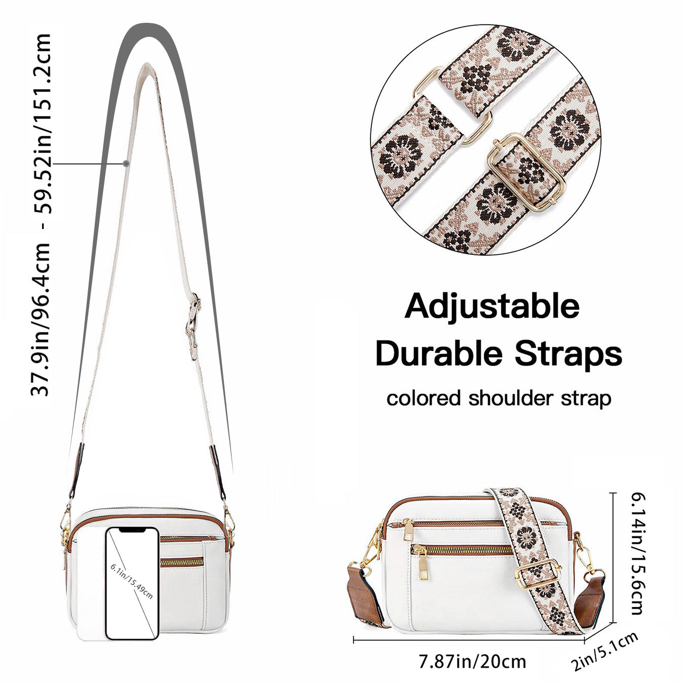 Side profile view showing depth and structured silhouette of crossbody bag