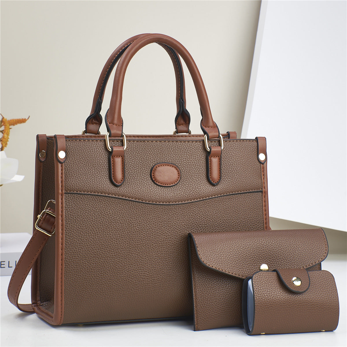 Flat lay showing all three bags arranged together as complete set