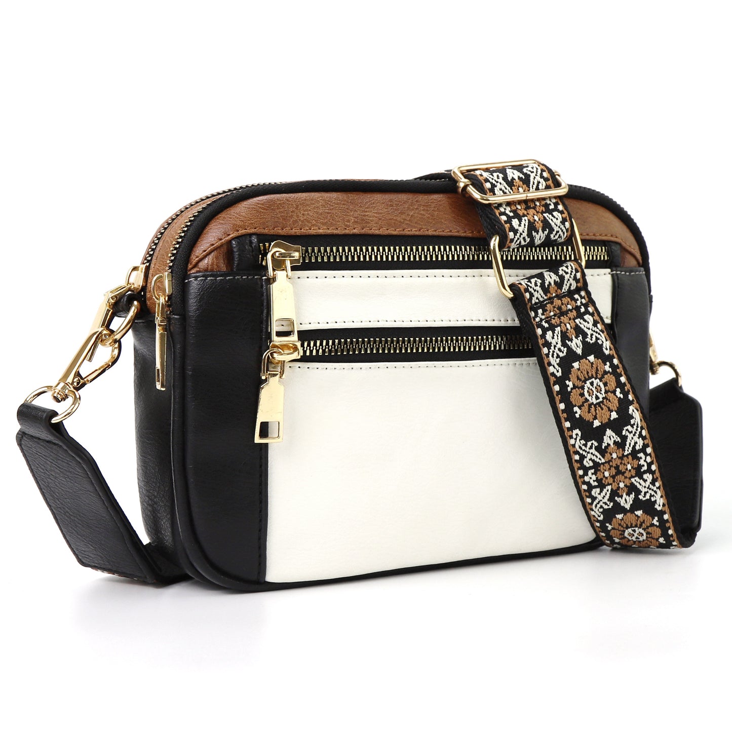 Close-up of interior lining and small zipper pocket for valuables
