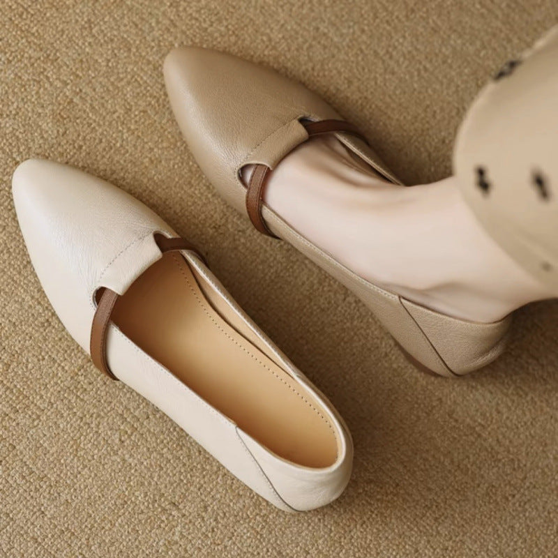 Top-down view of shoe opening and interior lining details