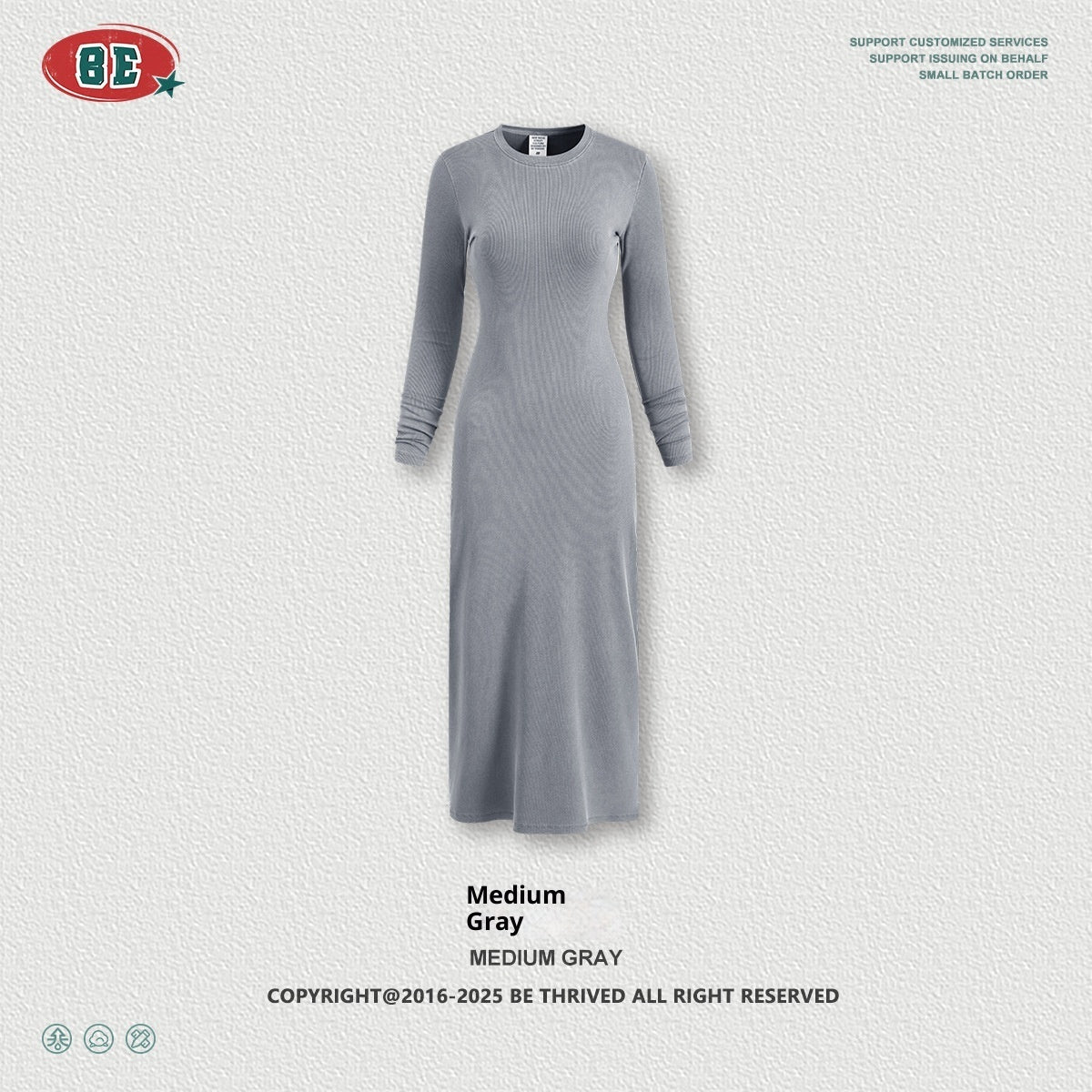 Full length view of dress on model from front