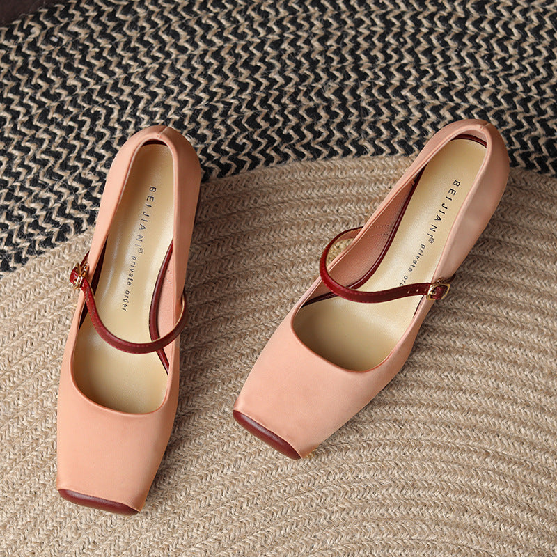 Shoe worn on foot showing fit and styling