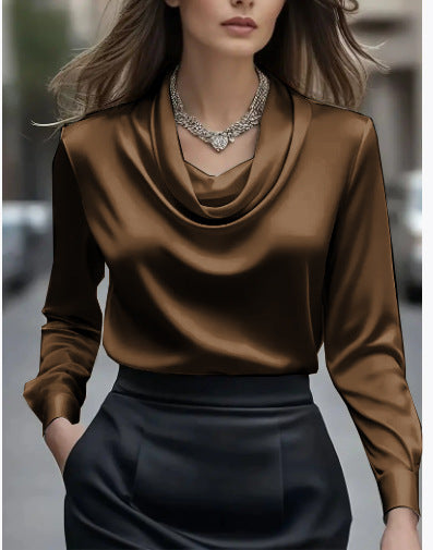 Front view with boat neckline styled for modest everyday outfits