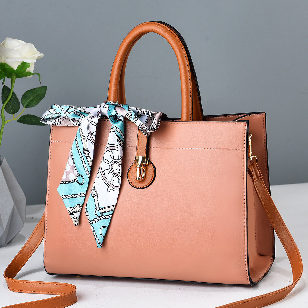 Side profile view of tote bag showing depth and spacious interior capacity