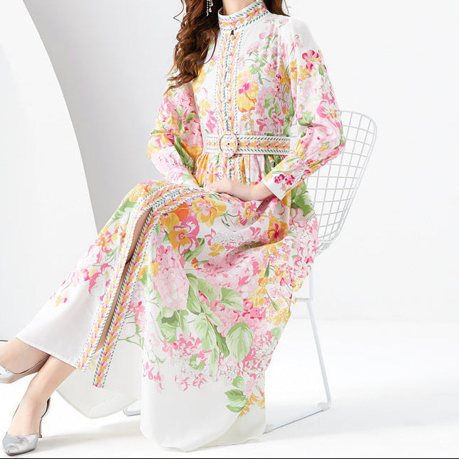 Back view of short-sleeved dress showing full length and hemline