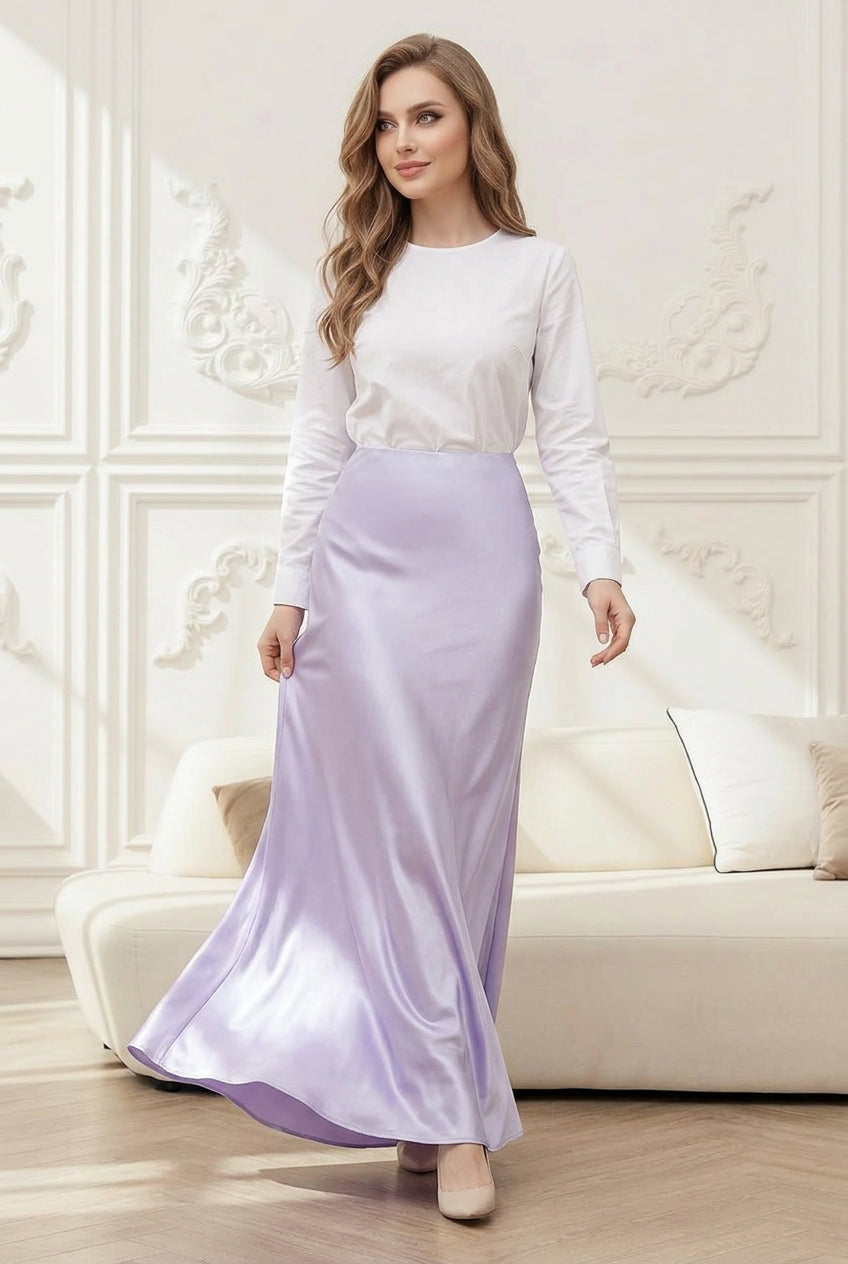 Teal mermaid midi skirt with flowing silhouette, perfect for modest occasions